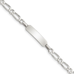Sterling Silver Polished Engraveable Childrens ID Bracelet QID61-5.5