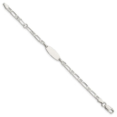 Sterling Silver Polished Engraveable 5in Plus 1in EXT Childrens ID Bracelet QID62-6