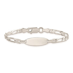 Sterling Silver Polished Engraveable 5in Plus 1in EXT Childrens ID Bracelet QID62-6