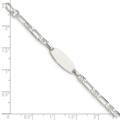 Sterling Silver Polished Engraveable 5in Plus 1in EXT Childrens ID Bracelet QID62-6