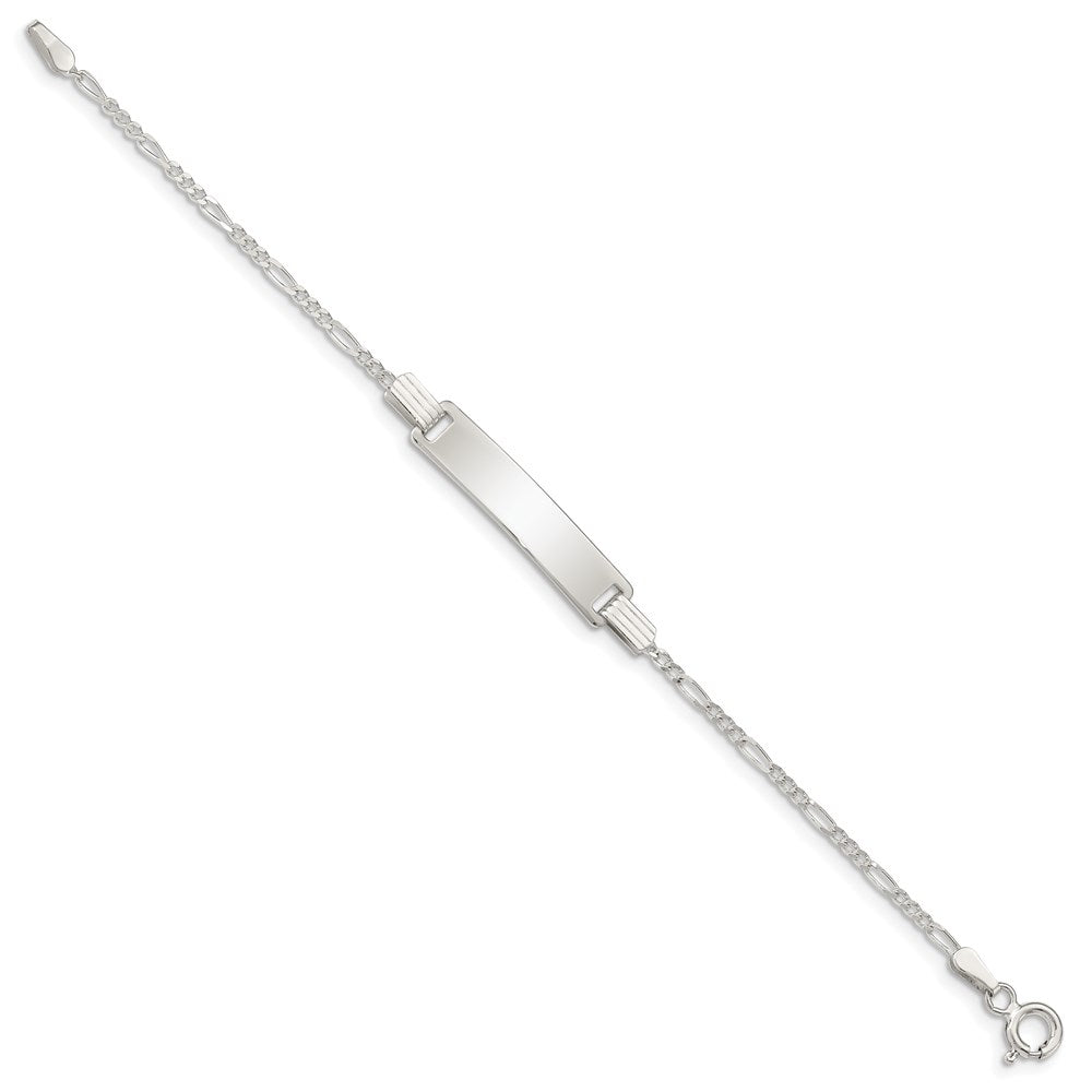 Sterling Silver 6inch Polished Engraveable Childrens ID Bracelet QID63-5.5