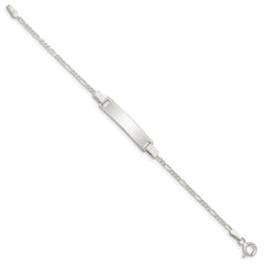 Sterling Silver 6inch Polished Engraveable Childrens ID Bracelet QID63-5.5
