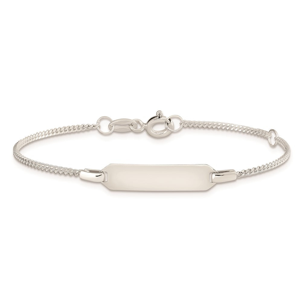 Sterling Silver Childrens 5in Plus 1in EXT ID Curb Link Bracelet QID69-6