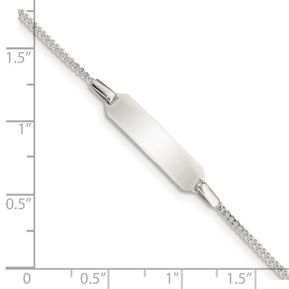 Sterling Silver Childrens 5in Plus 1in EXT ID Curb Link Bracelet QID69-6