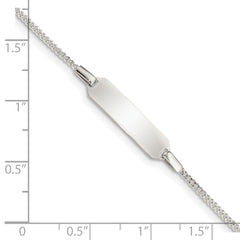Sterling Silver Childrens 5in Plus 1in EXT ID Curb Link Bracelet QID69-6