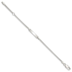 Sterling Silver Polished Childrens ID Curb Link 5in Plus 1in Ext. Bracelet QID70-6