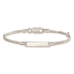 Sterling Silver Polished Childrens ID Curb Link 5in Plus 1in Ext. Bracelet QID70-6