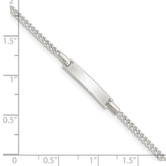 Sterling Silver Polished Childrens ID Curb Link 5in Plus 1in Ext. Bracelet QID70-6