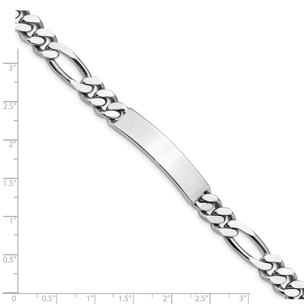 Sterling Silver Polished Engraveable Figaro Link ID Bracelet QID93-8.5
