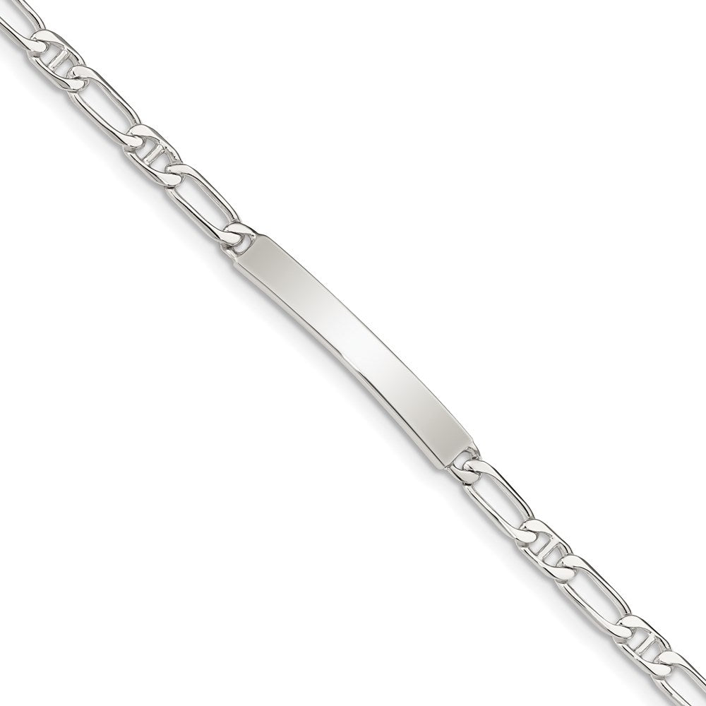 Sterling Silver Polished Engraveable Anchor Link ID Bracelet QID97-7