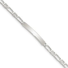Sterling Silver Polished Engraveable Anchor Link ID Bracelet QID97-7