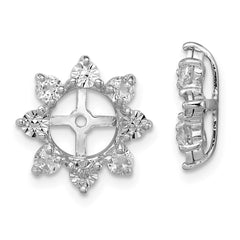 QJ115APR Sterling Silver Rhodium Diam. & White Topaz Earring Jacket