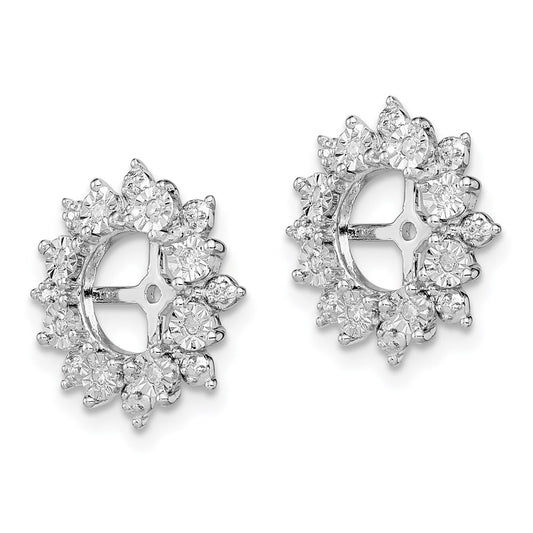QJ121 Sterling Silver Rhodium Diam. Earring Jacket