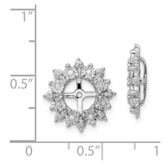 QJ121 Sterling Silver Rhodium Diam. Earring Jacket