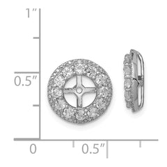 QJ123APR Sterling Silver Rhodium Diam. & White Topaz Earring Jacket