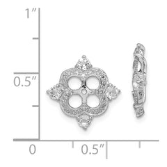 QJ136APR Sterling Silver Rhodium Diam. & White Topaz Earring Jacket