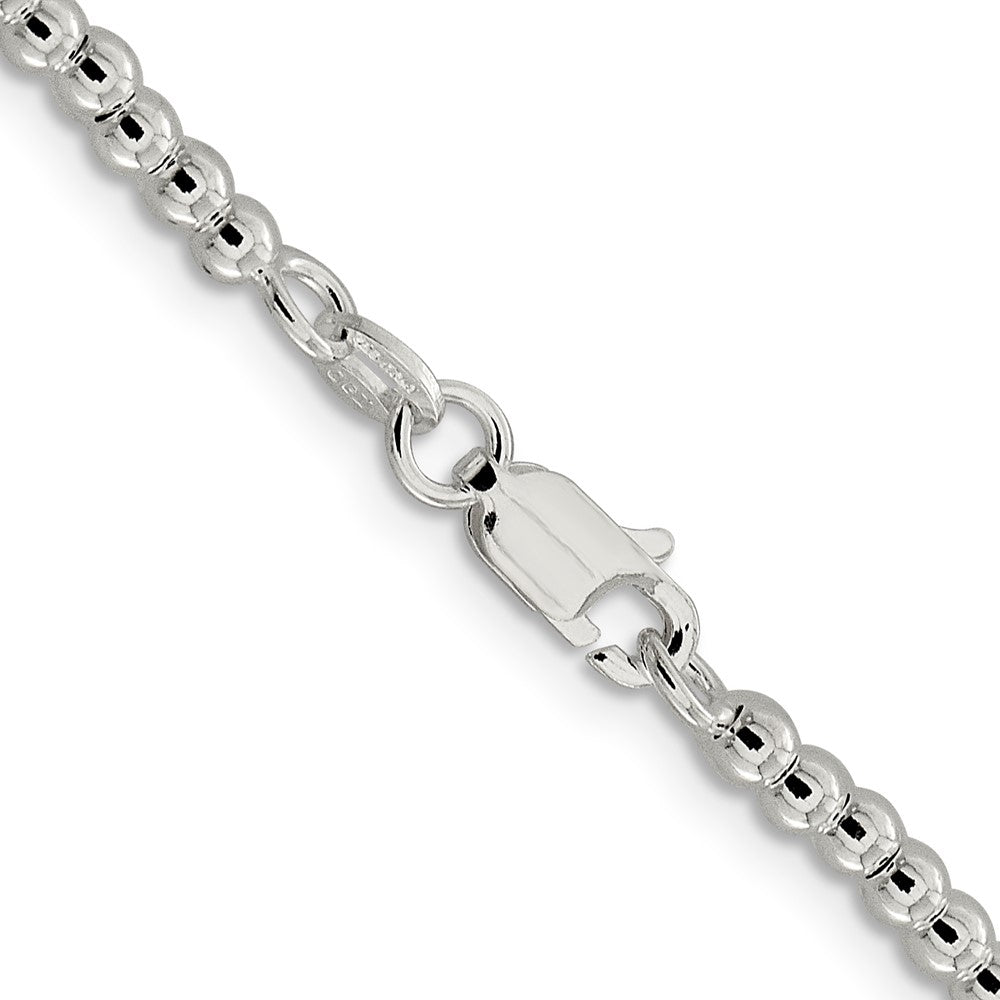 Sterling Silver 3mm Beads on Box ChainQK32
