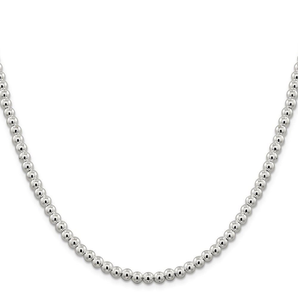 Sterling Silver 5mm Beads on Box ChainQK34