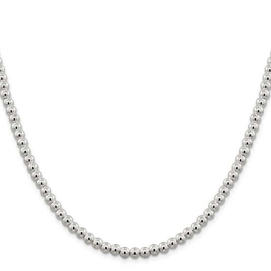 Sterling Silver 5mm Beads on Box ChainQK34