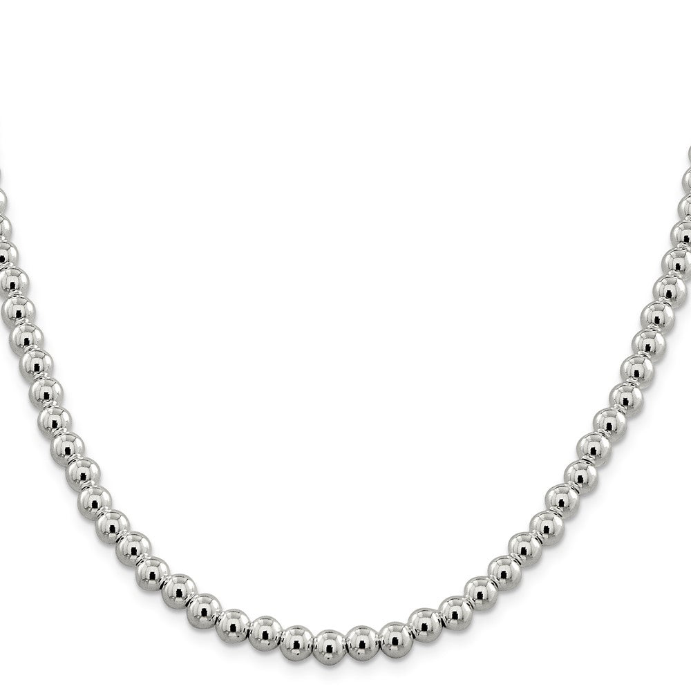 Sterling Silver 6.1mm Beads on Box ChainQK35