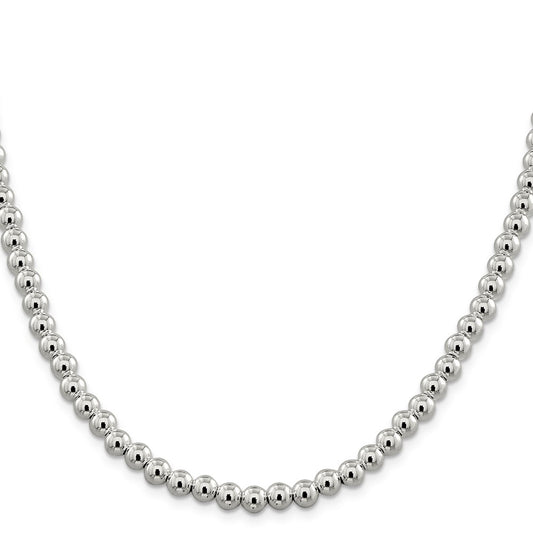 Sterling Silver 6.1mm Beads on Box ChainQK35