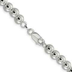 Sterling Silver 6.1mm Beads on Box ChainQK35
