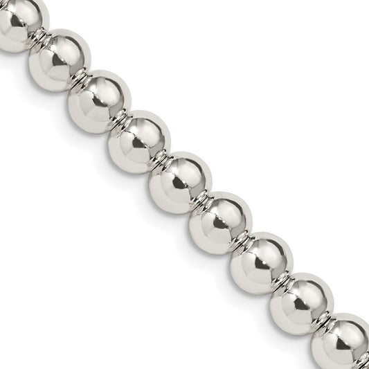 Sterling Silver 6.1mm Beads on Box ChainQK35