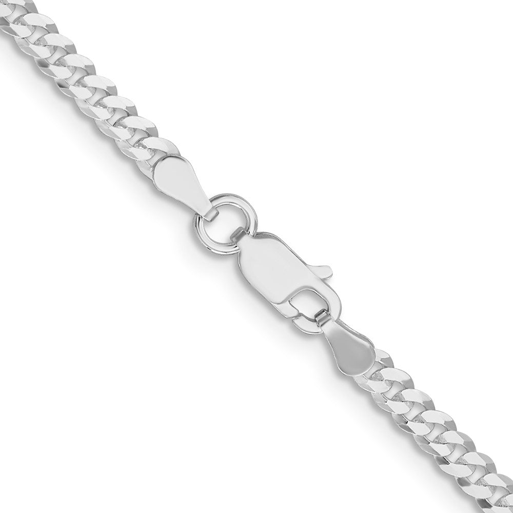 Sterling Silver Rhodium-plated 3.15mm Flat Curb ChainQLB080R