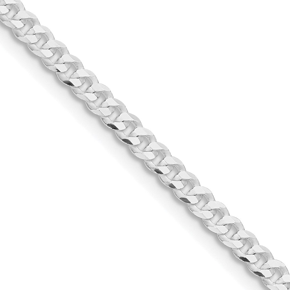 Sterling Silver Rhodium-plated 3.15mm Flat Curb ChainQLB080R