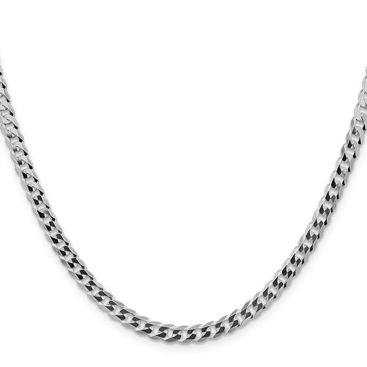 Sterling Silver Rhodium-plated 4.7mm Flat Curb ChainQLB120R