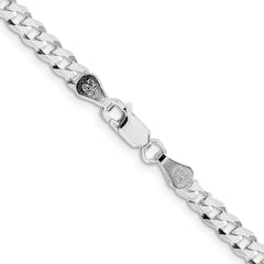 Sterling Silver Rhodium-plated 4.7mm Flat Curb ChainQLB120R