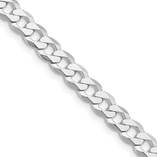 Sterling Silver Rhodium-plated 5.75mm Flat Curb ChainQLB150R