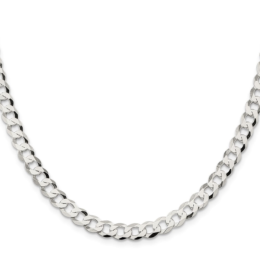 Sterling Silver 6.8mm Flat Curb ChainQLB180