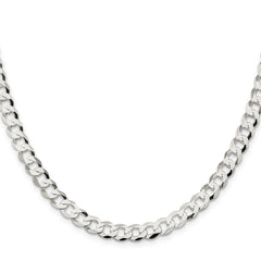 Sterling Silver 6.8mm Flat Curb ChainQLB180