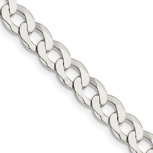 Sterling Silver 6.8mm Flat Curb ChainQLB180