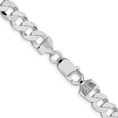 Sterling Silver Rhodium-plated 7.5mm Flat Curb ChainQLB200R