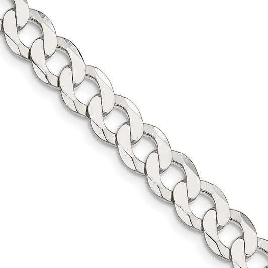 Sterling Silver 7.5mm Flat Curb ChainQLB200
