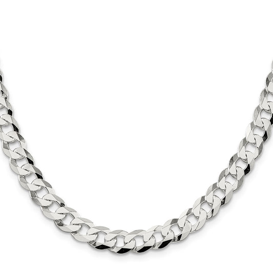 Sterling Silver 8.5mm Flat Curb ChainQLB220