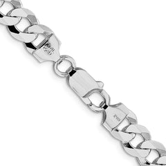 Sterling Silver Rhodium-plated 8.5mm Flat Curb ChainQLB220R