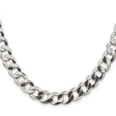 Sterling Silver 9.75mm Flat Curb ChainQLB250
