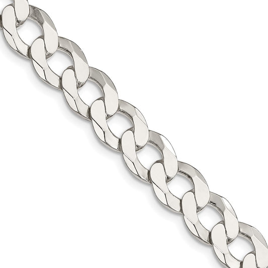 Sterling Silver 9.75mm Flat Curb ChainQLB250