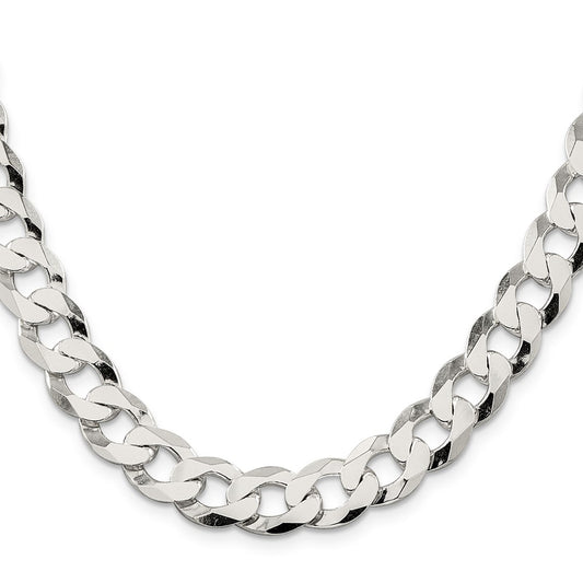 Sterling Silver 11.75mm Flat Curb ChainQLB300