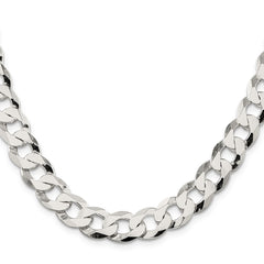 Sterling Silver 11.75mm Flat Curb ChainQLB300
