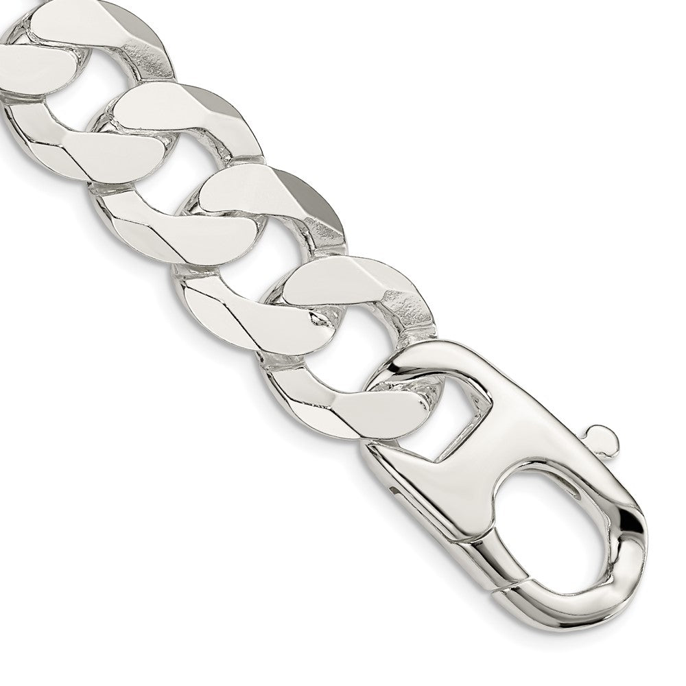 Sterling Silver 16mm Flat Curb Chain QLB400-8