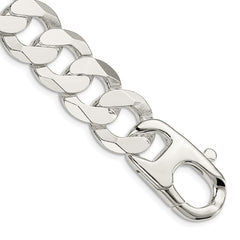 Sterling Silver 16mm Flat Curb Chain QLB400-8