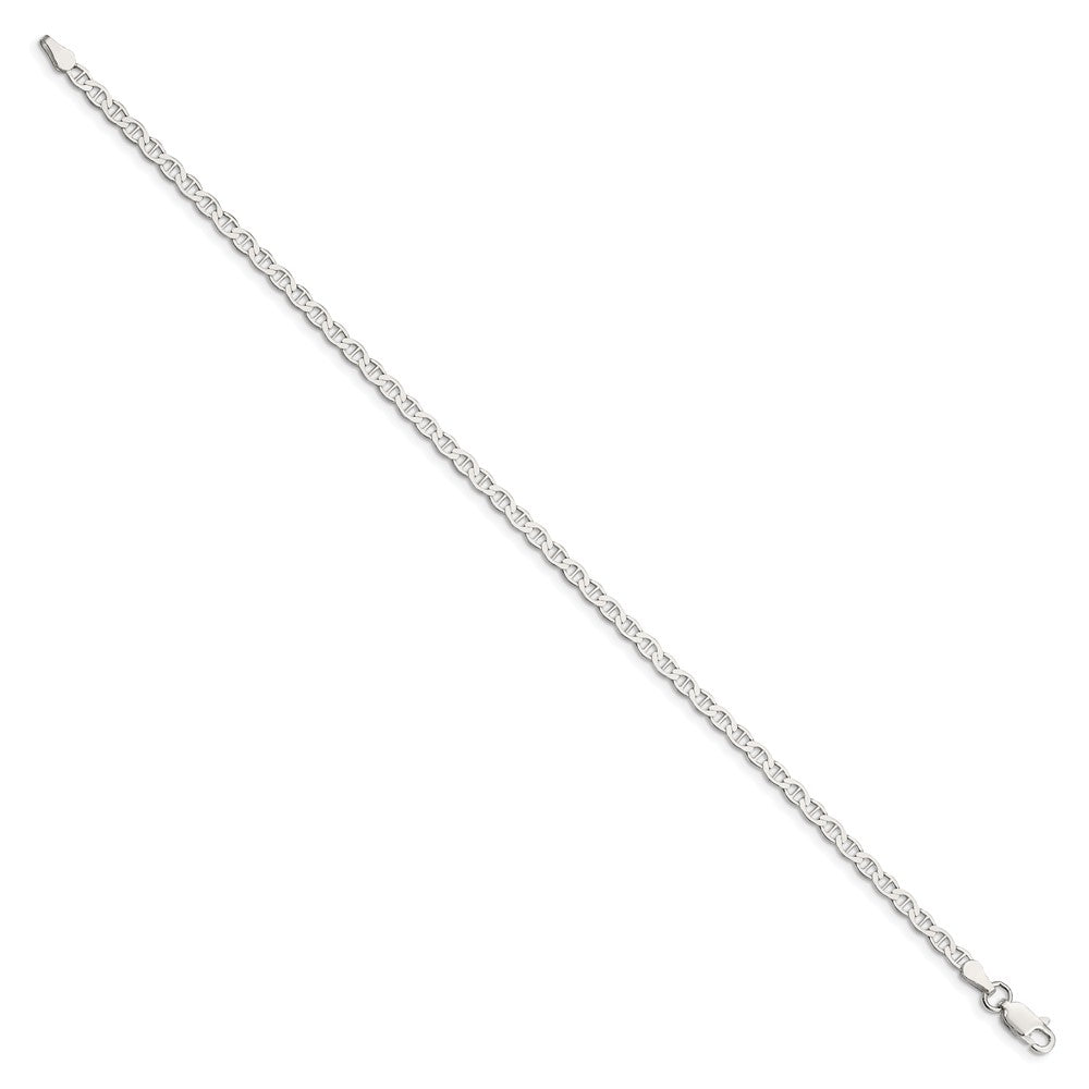 Sterling Silver 3.1mm Flat Anchor Chain Anklet QLFA065-8
