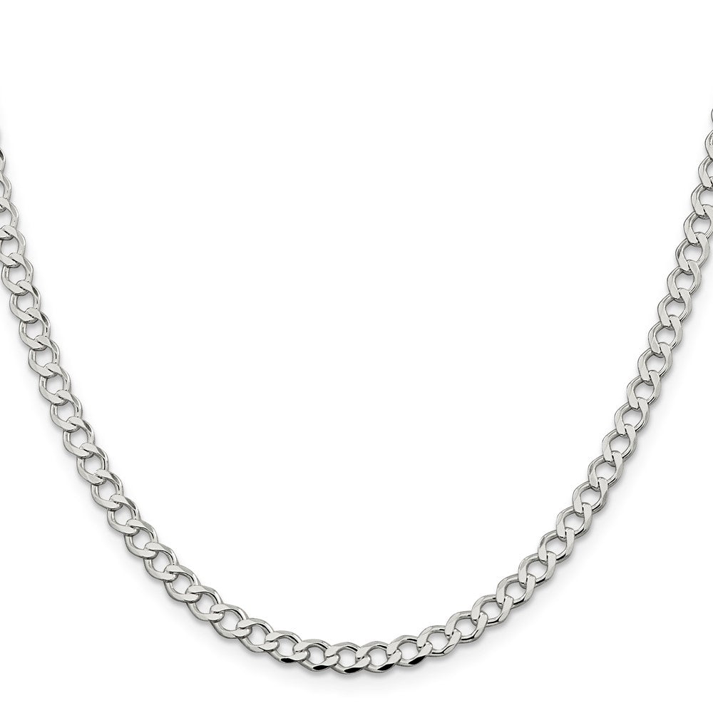 Sterling Silver 4.5mm Semi-solid Flat Curb ChainQLFB100