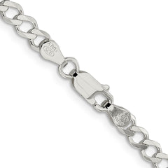 Sterling Silver 4.5mm Semi-solid Flat Curb ChainQLFB100