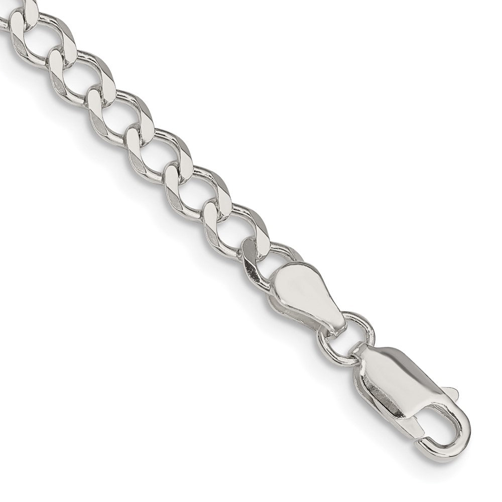 Sterling Silver 4.5mm Semi-solid Flat Curb Chain QLFB100-8