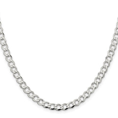 Sterling Silver 5.3mm Semi-solid Flat Curb ChainQLFB120